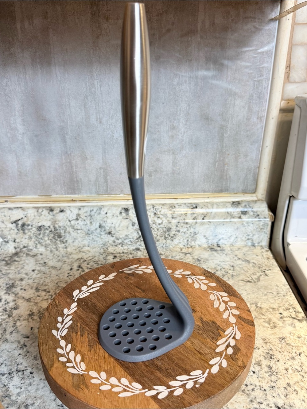 Princess House Stainless Steel & Gray Masher